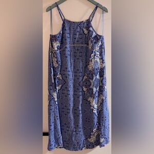 Everly Indigo and White Patterned Dress